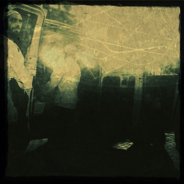 Breslev dudes, seconds before they start dancing in the middle of one of the busiest junctions around